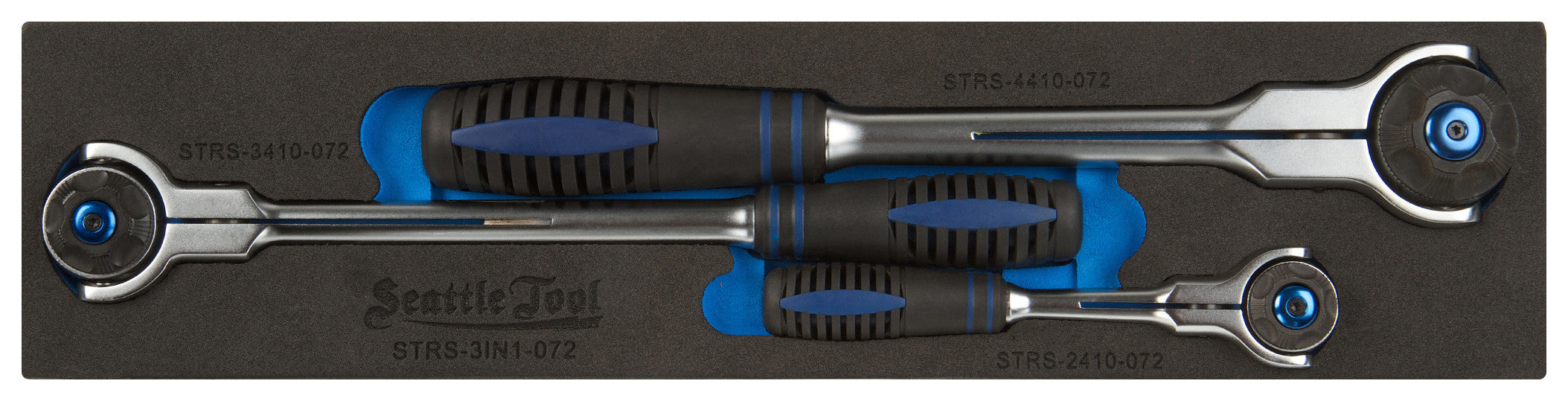 1/4, 3/8, 1/2 Swivel Head Ratchet Set - 3 Pieces, Composite Handle -  Seattle Tool